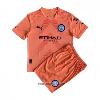 Camiseta Manchester City Portero 2022-2023 Nino Naranja