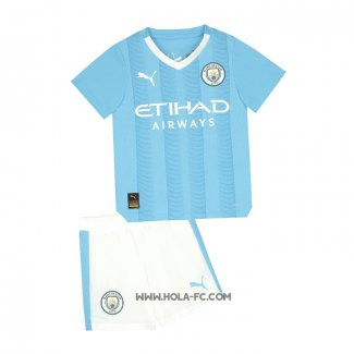 Camiseta Primera Manchester City 2023-2024 Nino