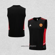 Camiseta de Entrenamiento Manchester United 2022-2023 Sin Mangas Negro