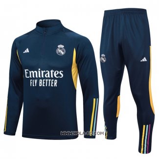 Chandal de Sudadera del Real Madrid 2023-2024 Nino Azul