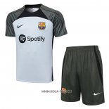 Chandal del Barcelona 2023-2024 Manga Corta Gris - Pantalon Corto