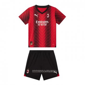 Camiseta Primera AC Milan 2023-2024 Nino