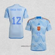 Camiseta Segunda Espana Jugador Ansu Fati 2022