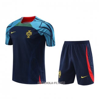 Chandal del Portugal 2022-2023 Manga Corta Azul - Pantalon Corto