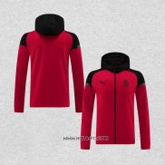 Chaqueta con Capucha del AC Milan 2024-2025 Rojo