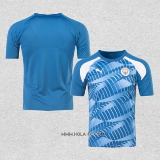 Camiseta Pre Partido del Manchester City 2023 Azul