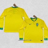 Camiseta Primera Brasil 2022 Manga Larga