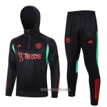 Chandal de Sudadera del Manchester United 2023-2024 Nino Negro y Rojo