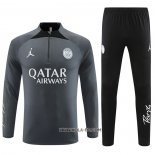 Chandal de Sudadera del Paris Saint-Germain Jordan 2023-2024 Nino Gris