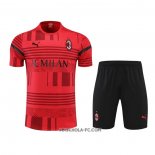 Chandal del AC Milan 2022-2023 Manga Corta Rojo - Pantalon Corto