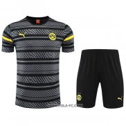 Chandal del Borussia Dortmund 2022-2023 Manga Corta Gris - Pantalon Corto