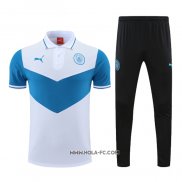 Conjunto Polo del Manchester City 2022-2023 Azul y Blanco