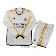 Camiseta Primera Real Madrid 2023-2024 Nino Manga Larga