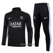 Chandal de Sudadera del Paris Saint-Germain 2023-2024 Nino Negro