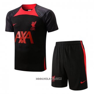 Chandal del Liverpool 2022-2023 Manga Corta Negro - Pantalon Corto