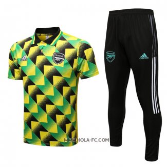 Conjunto Polo del Arsenal 2022-2023 Negro y Verde