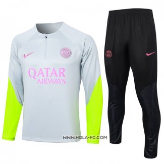 Chandal de Sudadera del Paris Saint-Germain 2023-2024 Nino Gris