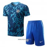 Chandal del Chelsea 2022-2023 Manga Corta Azul - Pantalon Corto