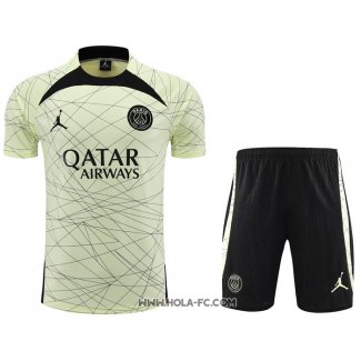 Chandal del Paris Saint-Germain Jordan 2023-2024 Manga Corta Amarillo - Pantalon Corto