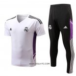 Chandal del Real Madrid 2022-2023 Manga Corta Blanco y Purpura