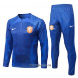 Chandal de Sudadera del Paises Bajos 2022-2023 Nino Azul