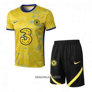 Chandal del Chelsea 2022-2023 Manga Corta Amarillo - Pantalon Corto